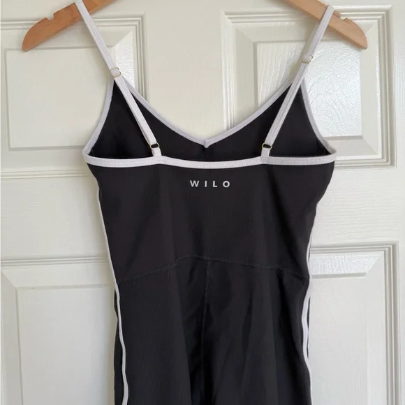 WILO The Label Australia Ribbed Black Jumpsuit With White Stripe Yoga Athletic S